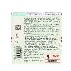 Aspirine Upsa 500 Mg, Comprimé Effervescent
