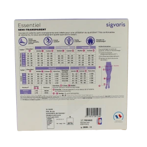 Sigvaris Essentiel Diaphane Semi-transparent Bas Auto-fixants Morpho+ Classe 2 Femme Dune Normal Xl