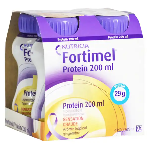 Fortimel Protein Sensation Chaude Nutriment Tropical Gingembre 4 Bouteilles/200ml