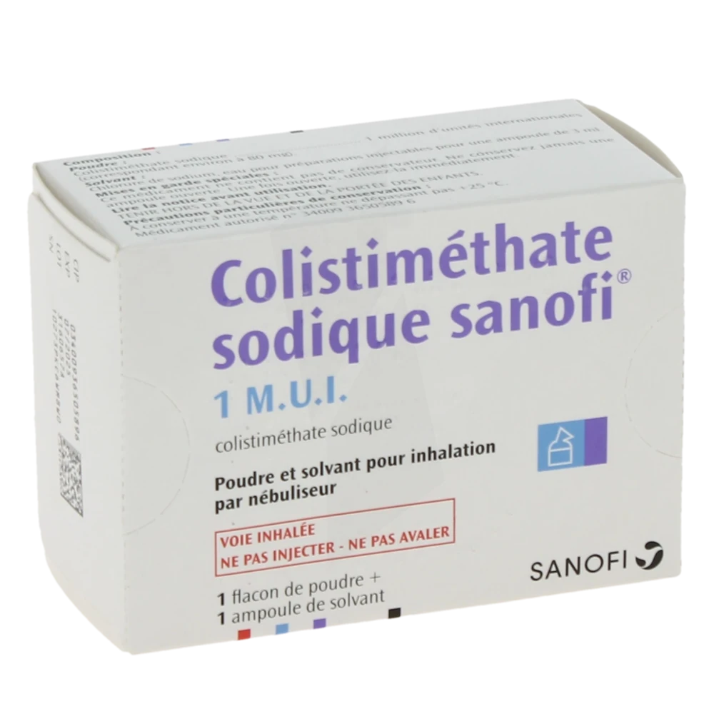 Colistimethate Sodique Amdipharm 1 Mui, Poudre Et Solvant Pour Inhalation Par Nébuliseur