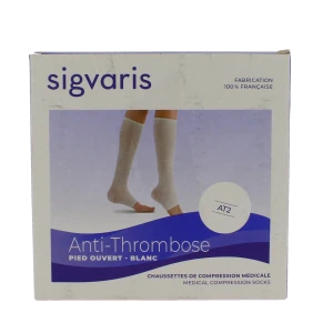 Sigvaris At2 Chaussette Pied Ouvert Blanc T2 Court