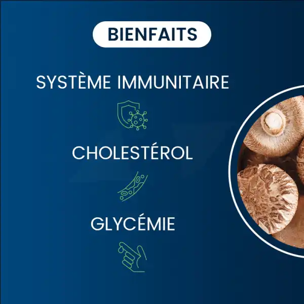 Dynveo Shiitake Bio Concentré 20% Bêta Glucanes 500mg 60 Gélules