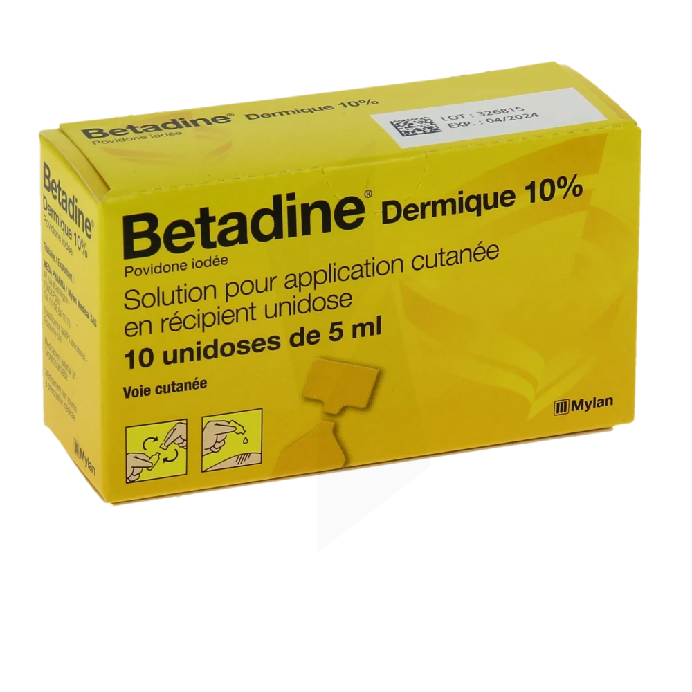 Betadine Dermique 10 Pour Cent, Solution Pour Application Cutanée En Récipient Unidose