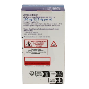 Amoxicilline Acide Clavulanique Almus 100 Mg/12,5 Mg Par Ml Nourrissons, Poudre Pour Suspension Buvable (rapport Amoxicilline/acide Clavulanique : 8/1)