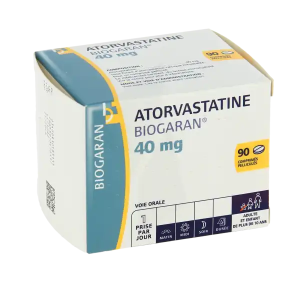 Atorvastatine Biogaran 40 Mg, Comprimé Pelliculé