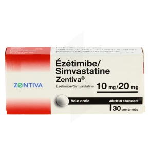 Ezetimibe/simvastatine Zentiva 10 Mg/20 Mg, Comprimé