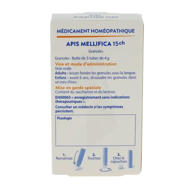 Boiron Apis Mellifica 15 Ch Granules 3 Tubes De 4 G