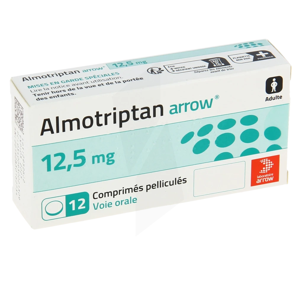 Almotriptan Arrow 12,5 Mg, Comprimé Pelliculé
