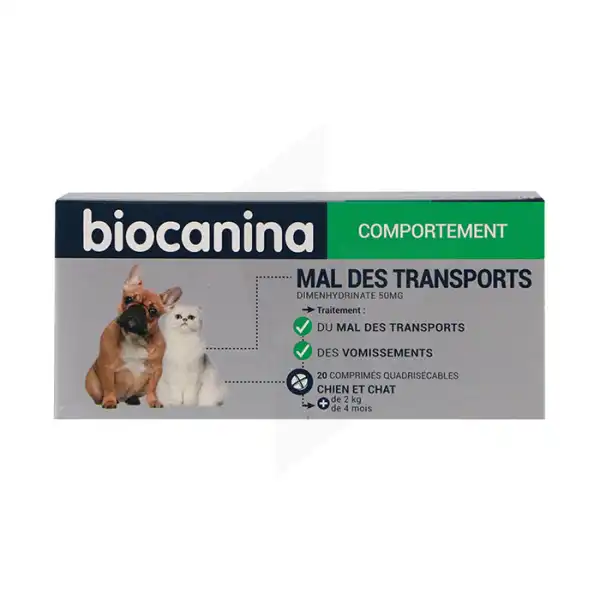Mal Des Transports Biocanina 50 Mg Comprimes Pour Chiens Et Chats, Comprimé