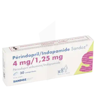 Perindopril/indapamide Sandoz 4 Mg/1,25 Mg, Comprimé à Bordeaux