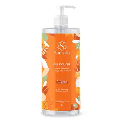 Santalis Dermo Gel Douche Argan Fl Pompe/1l à LA ROCHE SUR YON