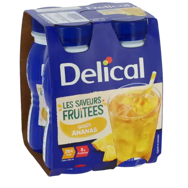 Delical Boisson Fruitee Nutriment Saveur Ananas 4bouteilles/200ml