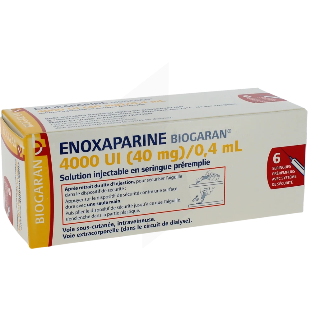 Enoxaparine Biogaran 4000 Ui (40 Mg)/0,4 Ml, Solution Injectable En Seringue Préremplie