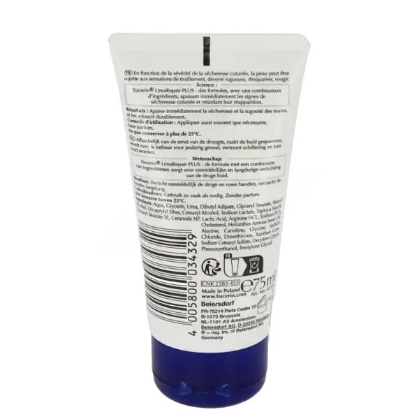 Eucerin Creme Mains 5 % Uree, Tube 75 Ml