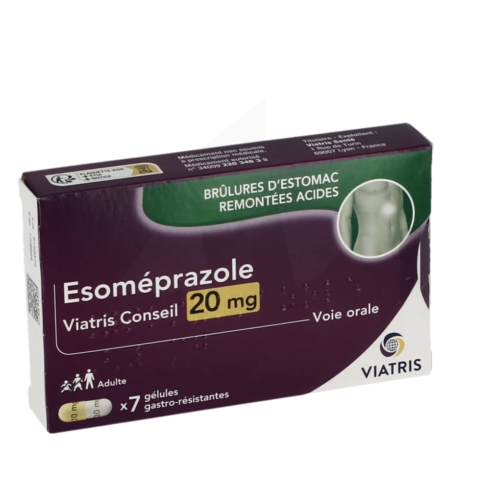Esomeprazole Viatris Conseil 20 Mg, Gélule Gastro-résistante