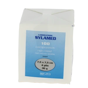 Sylamed Compr Non Stérile Non Tissée 30g/m2 7,5x7,5cm B/100