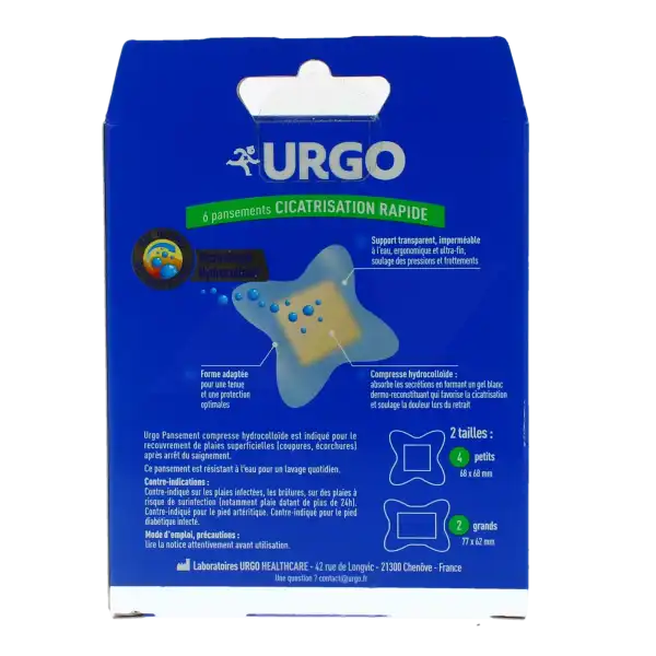 Urgo Pansement Genou Cicatrisation Rapide Boîte De 6