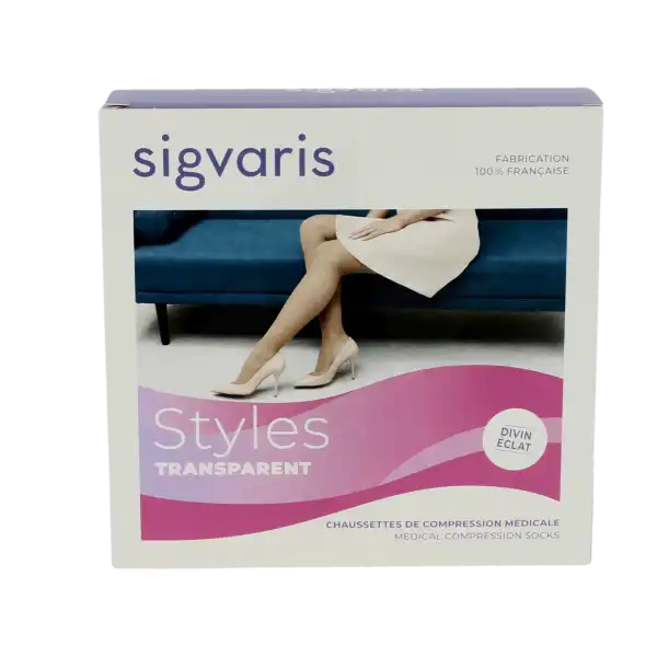 Sigvaris Styles Transparent Chaussettes Po Femme Classe 2 Beige 120 X Large Normal