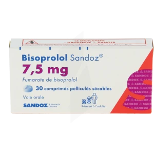 Bisoprolol Sandoz 7,5 Mg, Comprimé Pelliculé Sécable