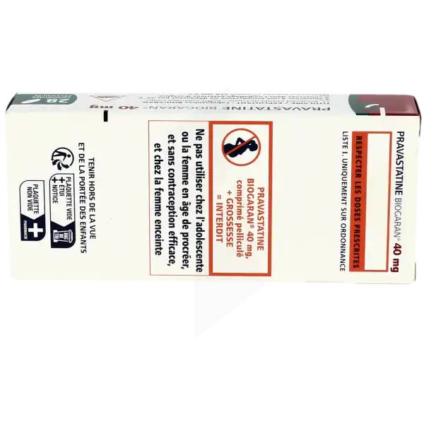 Pravastatine Biogaran 40 Mg, Comprimé Pelliculé