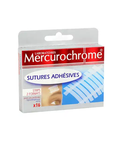 Mercurochrome Sutures Adhésives X 16