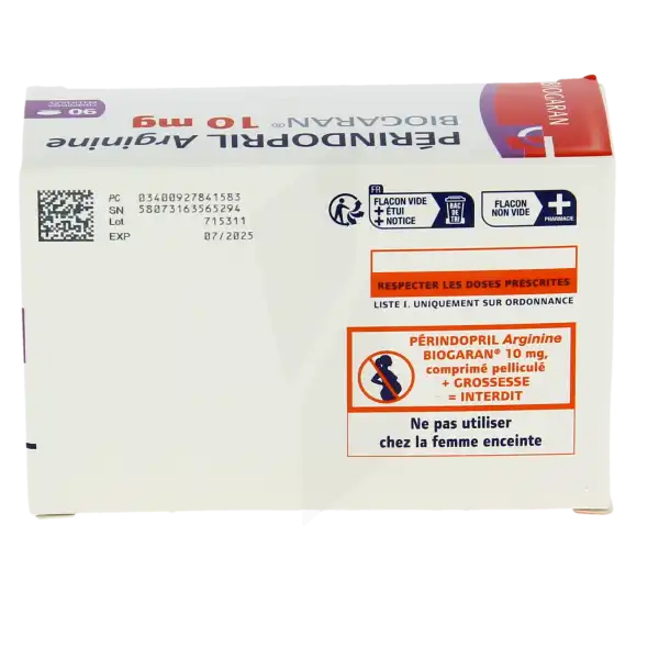 Perindopril Arginine Biogaran 10 Mg, Comprimé Pelliculé