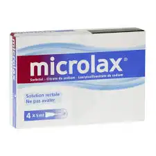 MICROLAX SORBITOL CITRATE ET LAURILSULFOACETATE DE SODIUM, solution rectale en récipient unidose