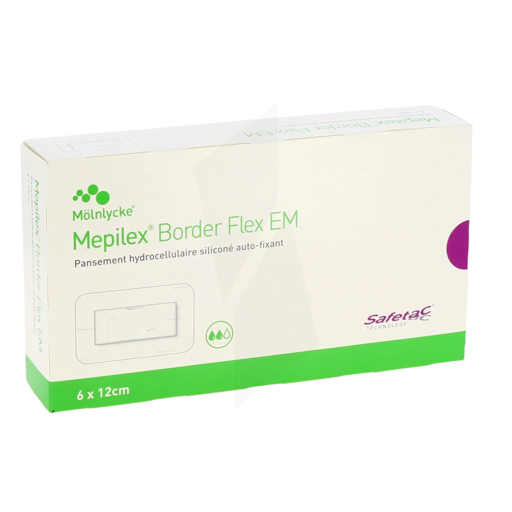 Mepilex Border Flex Em Pansements Hydrocellulaire AdhÉsif StÉrile SiliconÉ 6x12cm B/10
