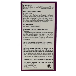 Doxyval 100 Mg Comprime Quadrisecable Pour Chien, Comprimé