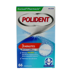 Polident 3 Minutes Comprimés Nettoyant Appareil Dentaire Boîte De 66