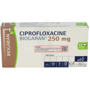 Ciprofloxacine Biogaran 250 Mg, Comprimé Pelliculé