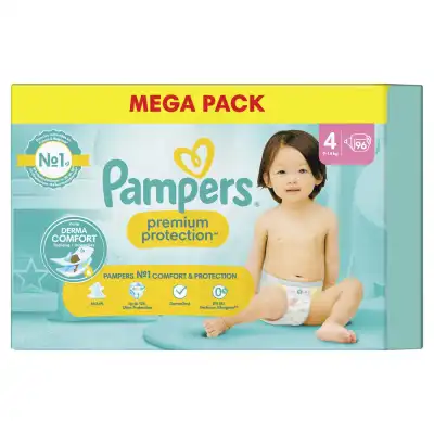 Pampers Premium Protection Couche T4 9-14kg B/96 à Le havre