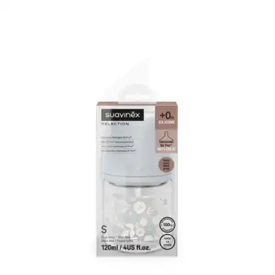 SUAVINEX BIBERON VERRE 120ML SXPRO S BLEU