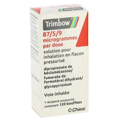 TRIMBOW 87 microgrammes/5 microgrammes/9 microgrammes, solution pour inhalation en flacon pressurisé