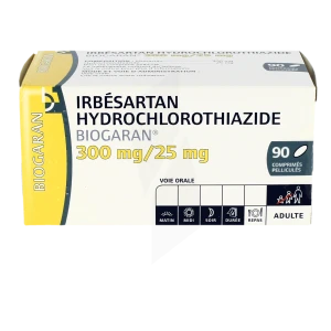 Irbesartan/hydrochlorothiazide Biogaran 300 Mg/25 Mg, Comprimé Pelliculé