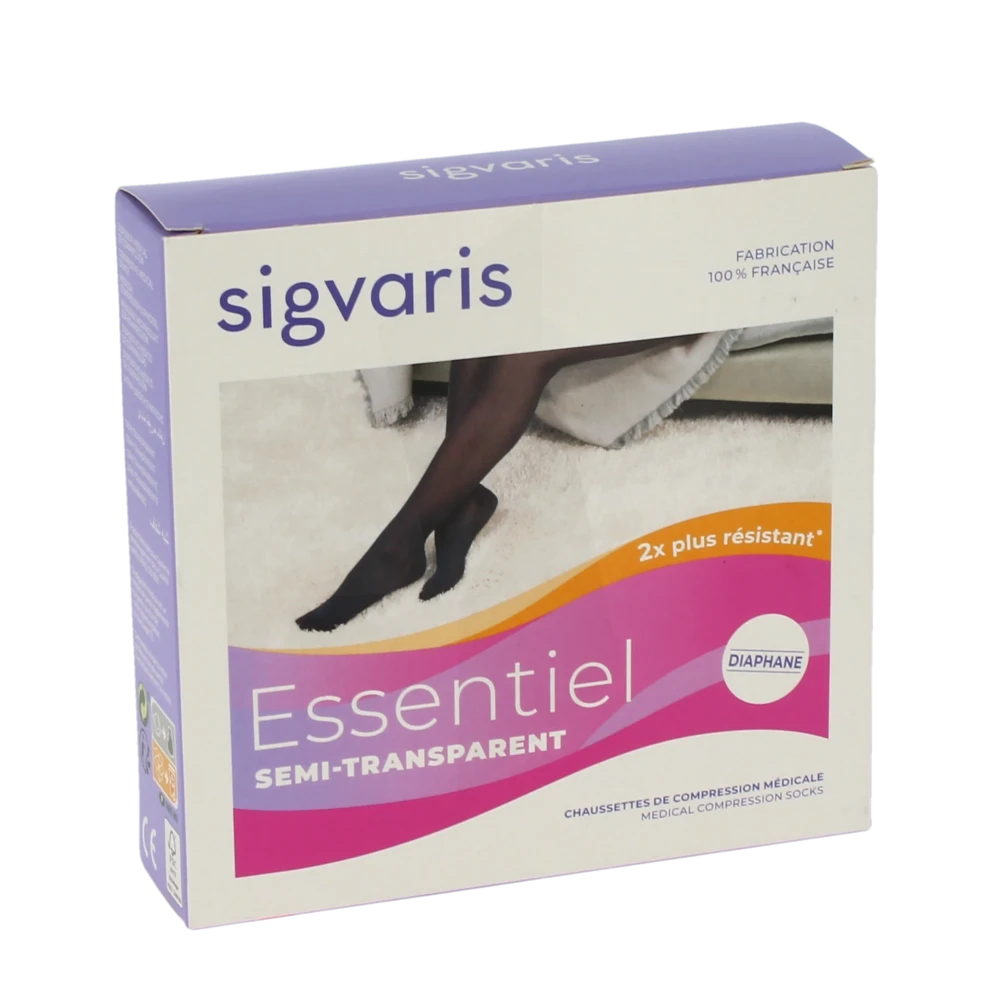 Sigvaris Essentiel Semi-transparent Chaussettes  Femme Classe 2 Épice Medium Normal