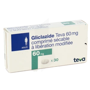 Gliclazide Teva 60 Mg, Comprimé Sécable à Libération Modifiée