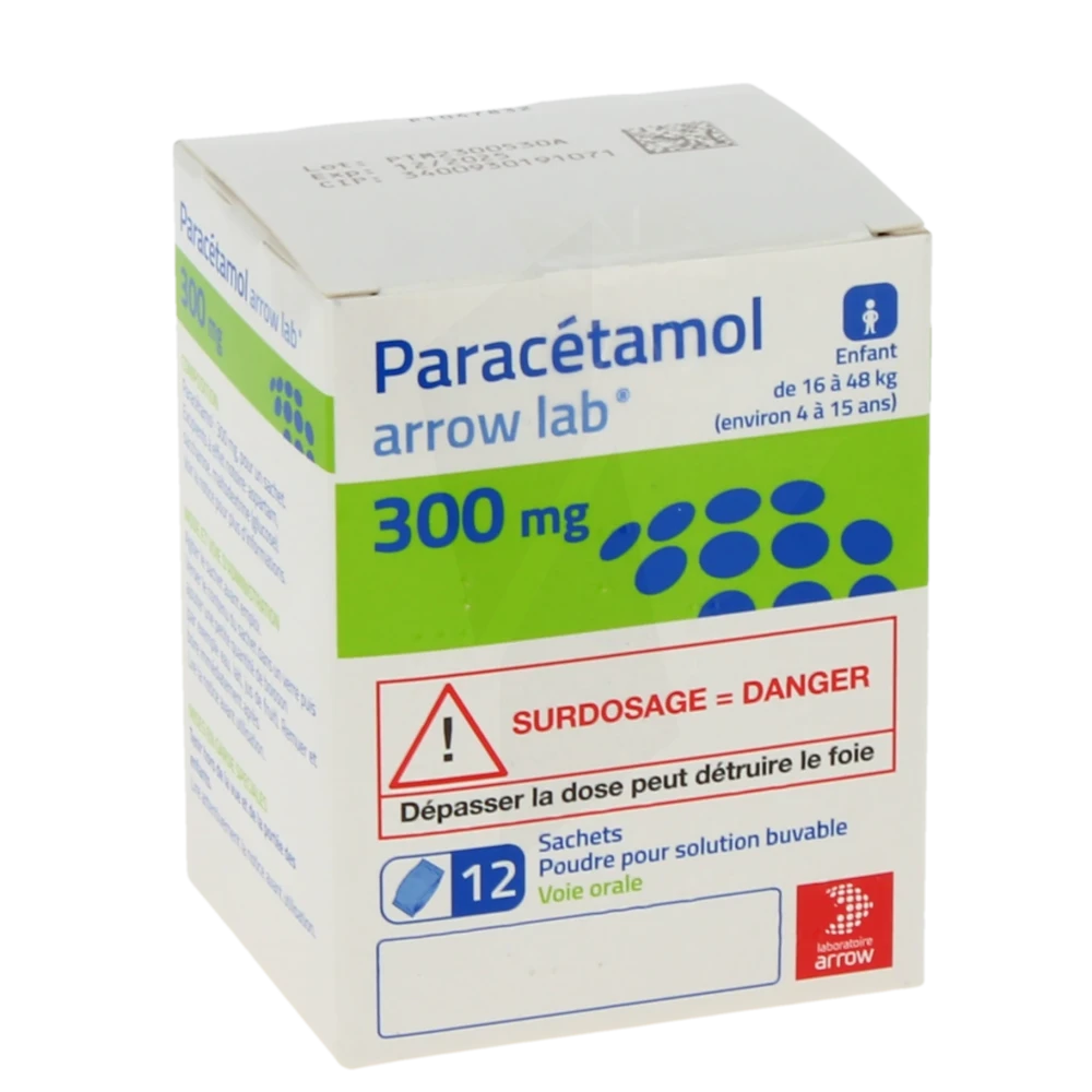 Paracetamol Arrow Lab 300 Mg, Poudre Pour Solution Buvable