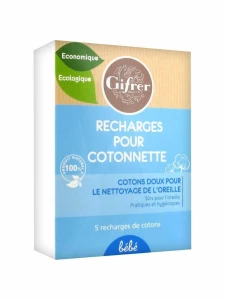 Gifrer Cotonnette Coton Doux Nettoyage Oreille Bébé Recharge/150