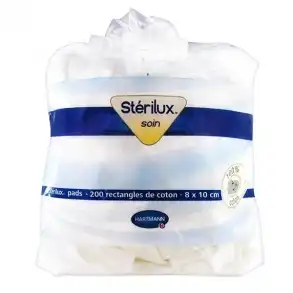 Sterilux Pads Rectangle Coton Hygiène Corporelle 8x10cm B/200 à TOULOUSE
