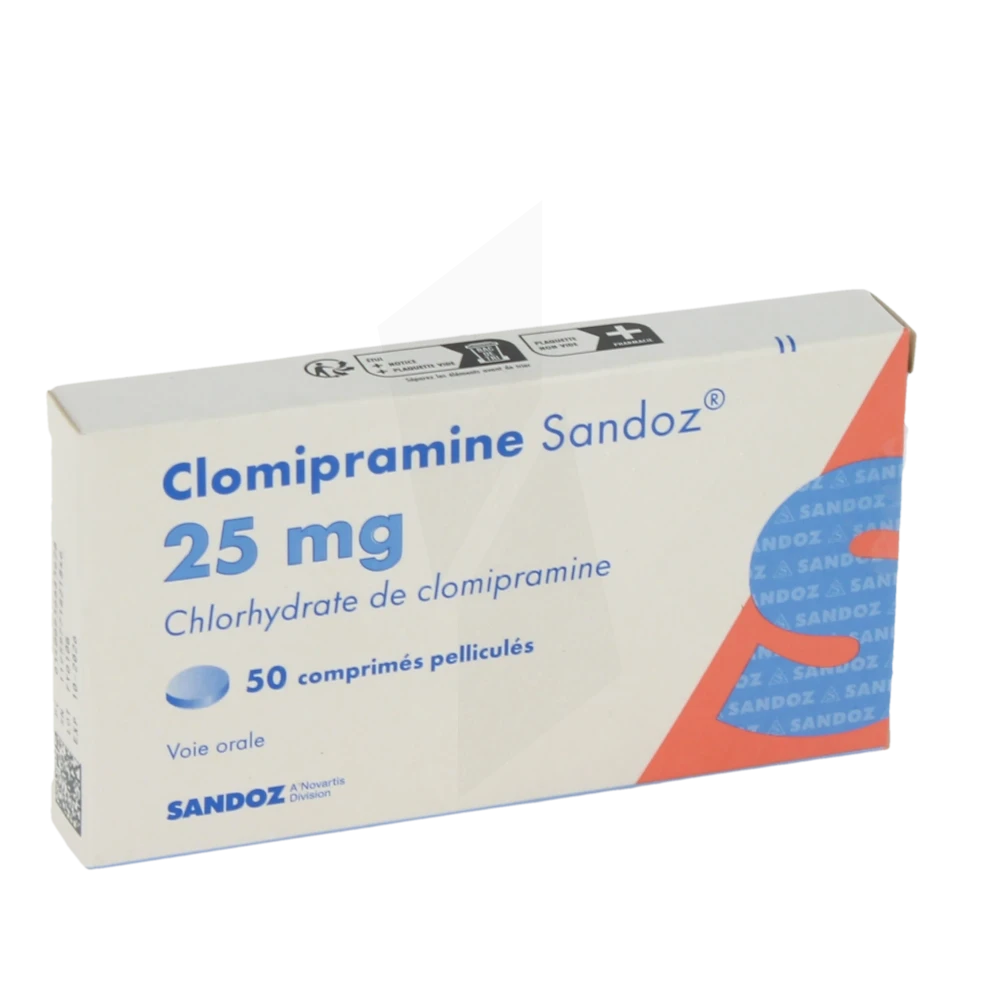 Clomipramine Sandoz 25 Mg, Comprimé Pelliculé