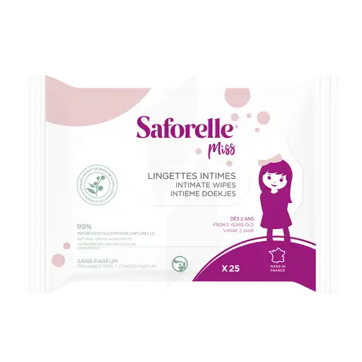 Saforelle Miss Lingettes Intimes Biodégradable Paquet/25