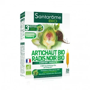 Santarome Bio Artichaut Radis Noir Solution Buvable 20 Ampoules/10ml