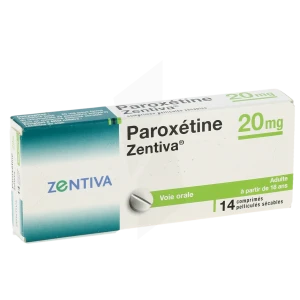 Paroxetine Zentiva 20 Mg, Comprimé Pelliculé Sécable