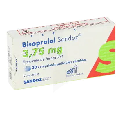 Bisoprolol Sandoz 3,75 Mg, Comprimé Pelliculé Sécable à Ris-Orangis
