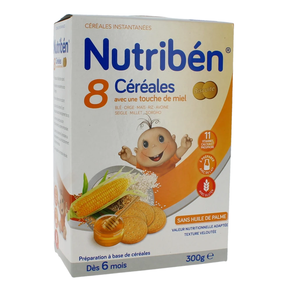 Nutribén Farine 8 Céréales Et Miel Biscuité B/300g