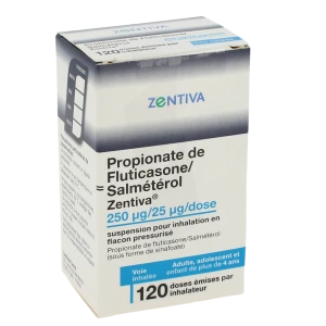 Propionate De Fluticasone/salmeterol Zentiva 250 Microgrammes/25 Microgrammes/dose, Suspension Pour Inhalation En Flacon Pressurisé