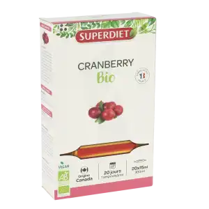 Superdiet Cranberry Bio Jus Confort Urinaire 20 Ampoules/15ml à Toulon