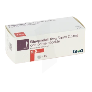 Bisoprolol Teva Sante 2,5 Mg, Comprimé Sécable