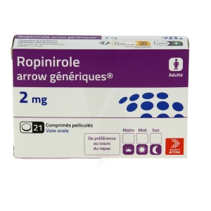 Ropinirole Arrow Generiques 2 Mg, Comprimé Pelliculé